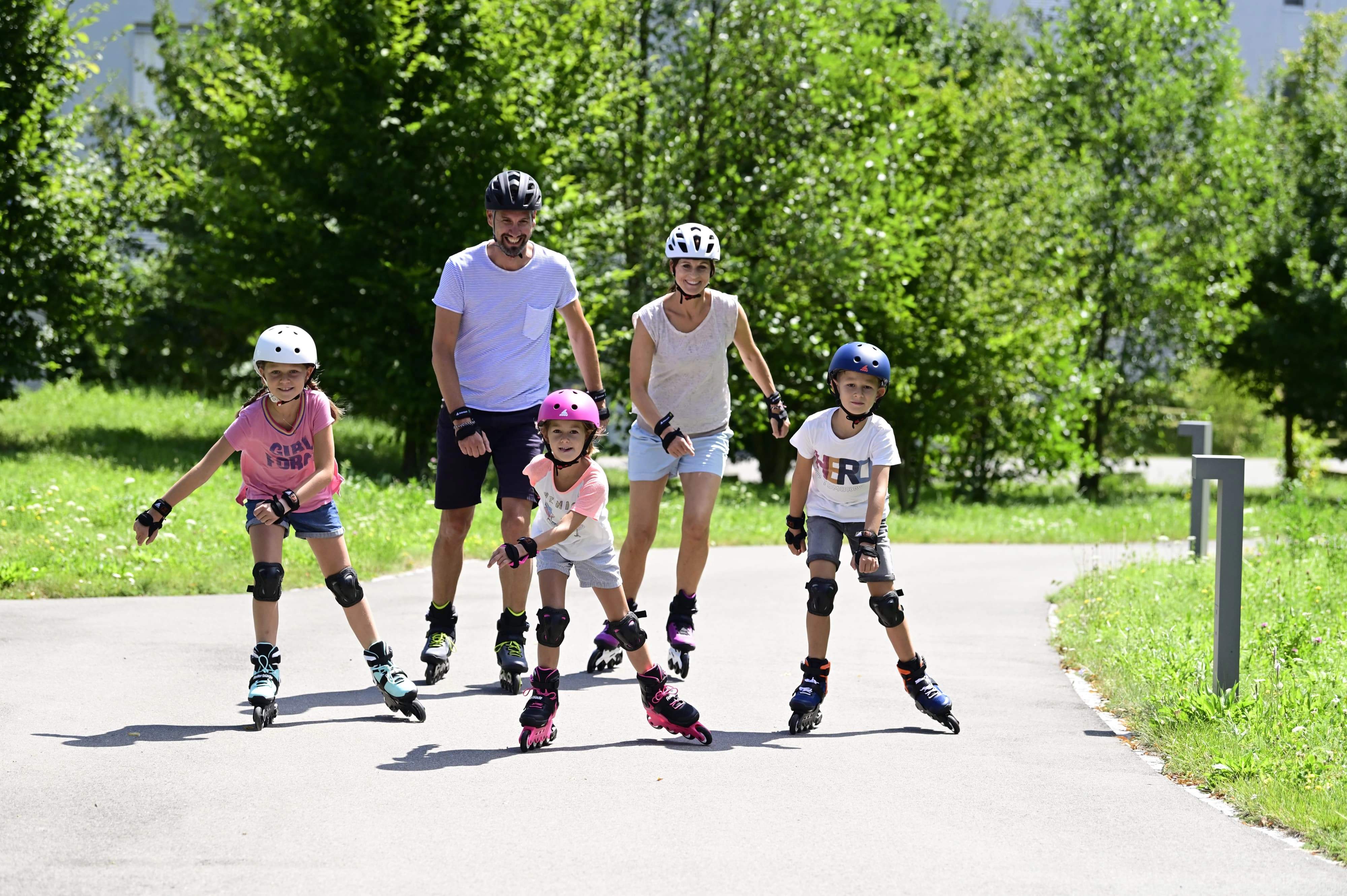 Family roller skating fun